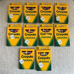 Vintage Crayola Crayons lot of 10 8 count packs from 1990s in original packaging